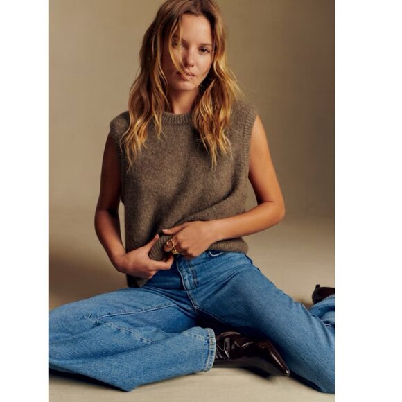 NWOT Sezane Samuel Jumper in Dark Taupe - Picture 2 of 5